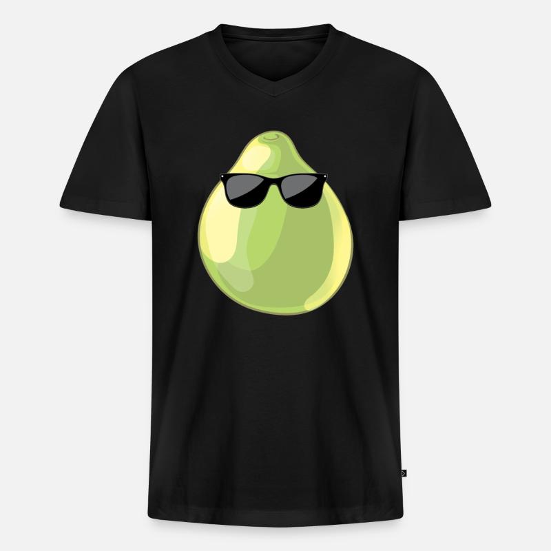 Pomelo - Männer Premium Bio T-Shirt mit V-Ausschnitt - Schwarz