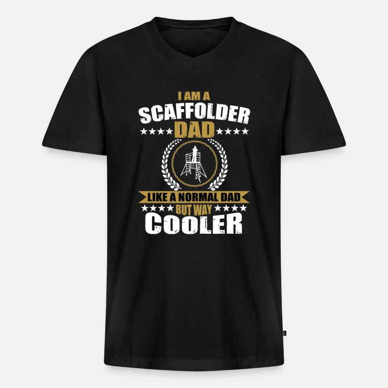 Gerüstbauer Vater - Männer Premium Bio T-Shirt mit V-Ausschnitt - Schwarz