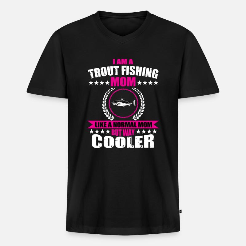 Forellenfischen Mama - Männer Premium Bio T-Shirt mit V-Ausschnitt - Schwarz