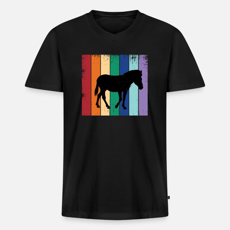 Zebra - Männer Premium Bio T-Shirt mit V-Ausschnitt - Schwarz