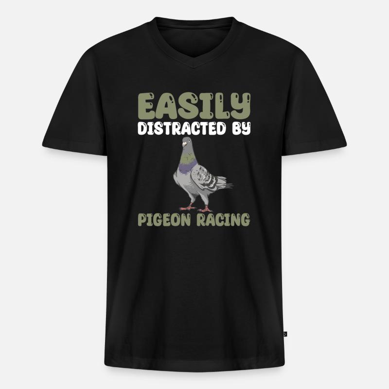 Taubenrennen Geschenk - Männer Premium Bio T-Shirt mit V-Ausschnitt - Schwarz