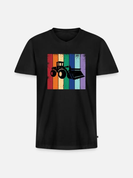 Wheel loader - Men's Premium Organic T-shirt with V-neck - black