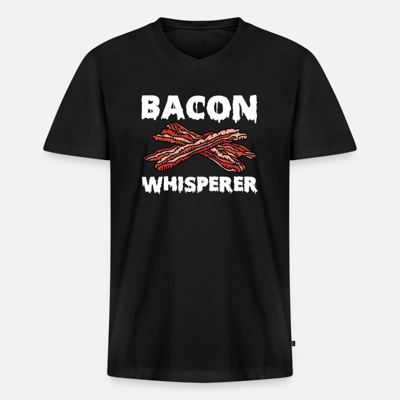Bacon Whisperer - Men's Premium Organic T-shirt with V-neck - black