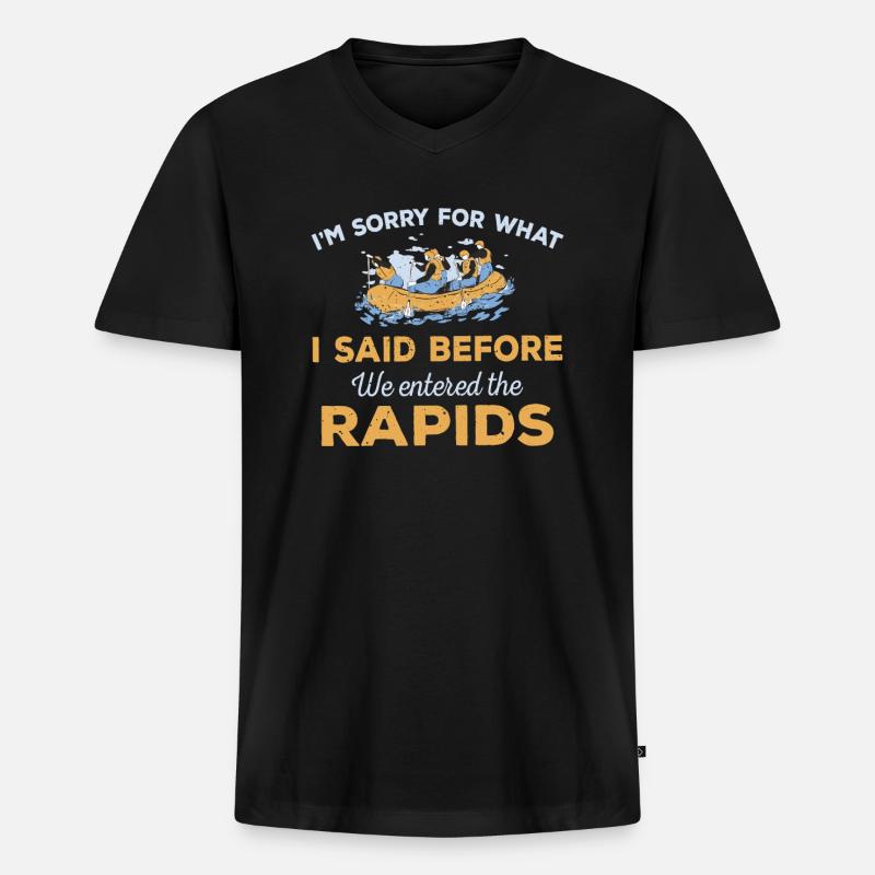 Rafting - Männer Premium Bio T-Shirt mit V-Ausschnitt - Schwarz
