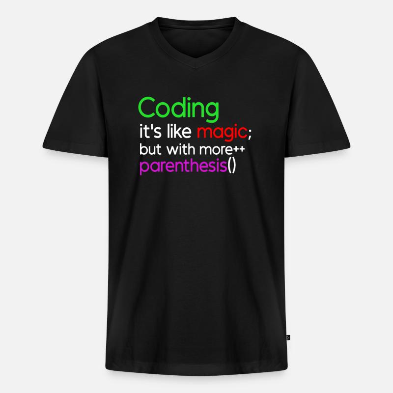 Lustiges Programmiershirt - Männer Premium Bio T-Shirt mit V-Ausschnitt - Schwarz