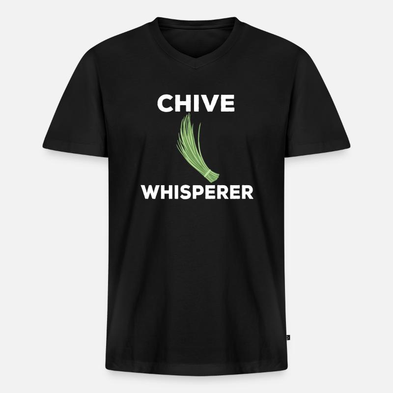 Schnittlauchflüsterer - Männer Premium Bio T-Shirt mit V-Ausschnitt - Schwarz