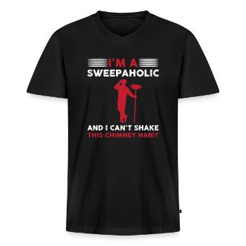 Lustiges Schornsteinfeger Kostüm - Männer Premium Bio T-Shirt mit V-Ausschnitt - Schwarz - Vorne - Nico (187cm)