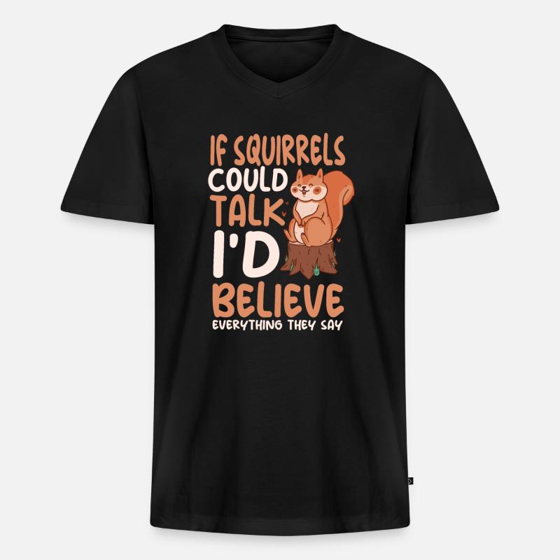 Lustiger Eichhörnchen Spruch - Männer Premium Bio T-Shirt mit V-Ausschnitt - Schwarz