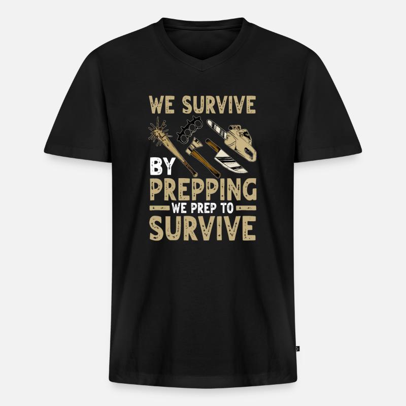 Prepper - Männer Premium Bio T-Shirt mit V-Ausschnitt - Schwarz