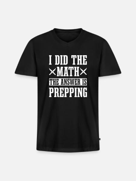 Fun Prepping Design - Men's Premium Organic T-shirt with V-neck - black