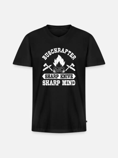 Bushcrafting - Men's Premium Organic T-shirt with V-neck - black