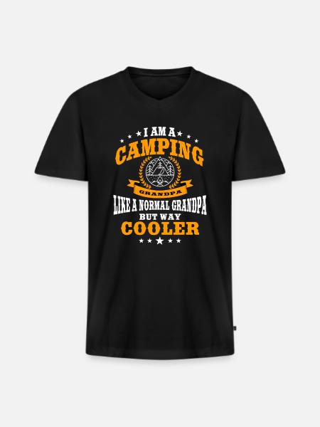 Fun camping grandpa - Men's Premium Organic T-shirt with V-neck - black