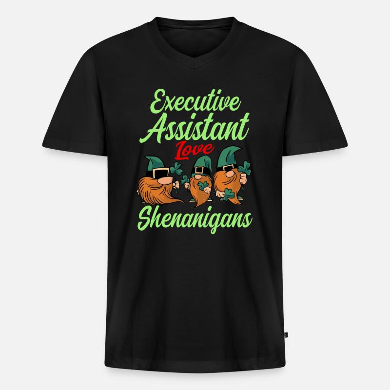 Vorstandsassistentin St. Patrick's Day - Männer Premium Bio T-Shirt mit V-Ausschnitt - Schwarz