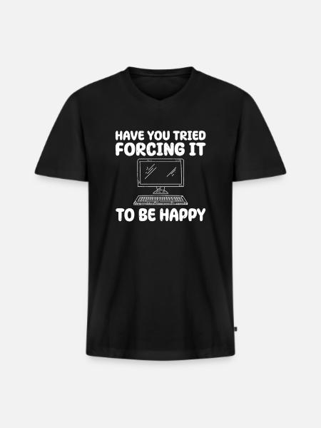 Funny Computer Geek Joke Costume - Men's Premium Organic T-shirt with V-neck - black
