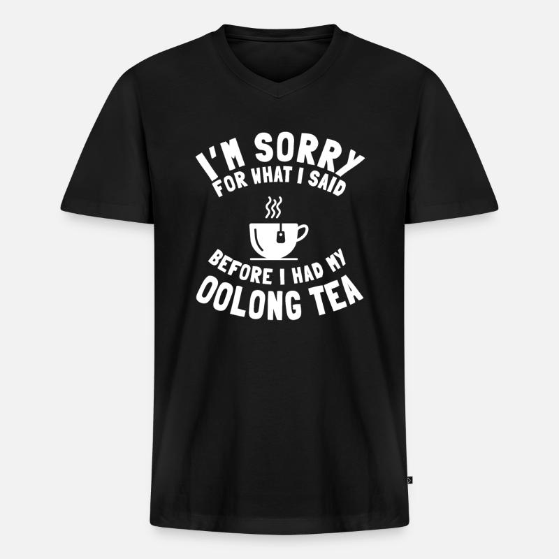 Oolong Tee - Männer Premium Bio T-Shirt mit V-Ausschnitt - Schwarz