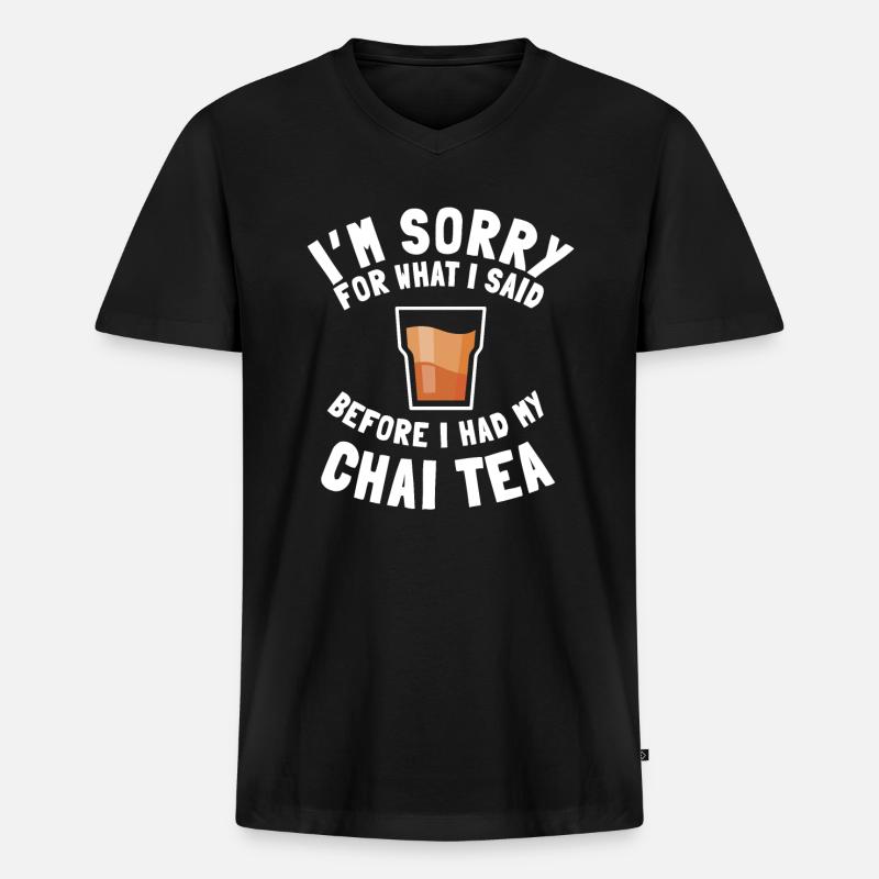 Chai Tee Geschenk - Männer Premium Bio T-Shirt mit V-Ausschnitt - Schwarz