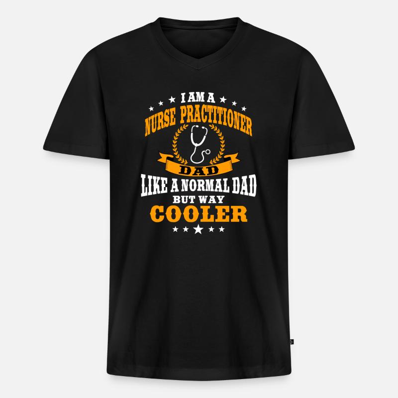 Krankenschwester Papa - Männer Premium Bio T-Shirt mit V-Ausschnitt - Schwarz