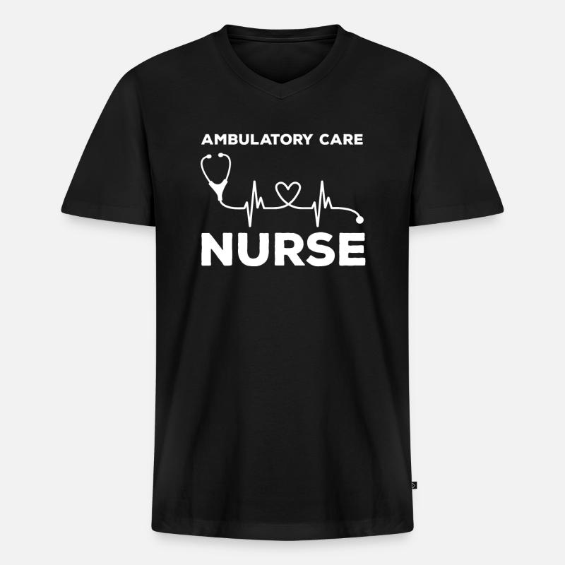 Ambulante Krankenschwester Geschenkidee - Männer Premium Bio T-Shirt mit V-Ausschnitt - Schwarz