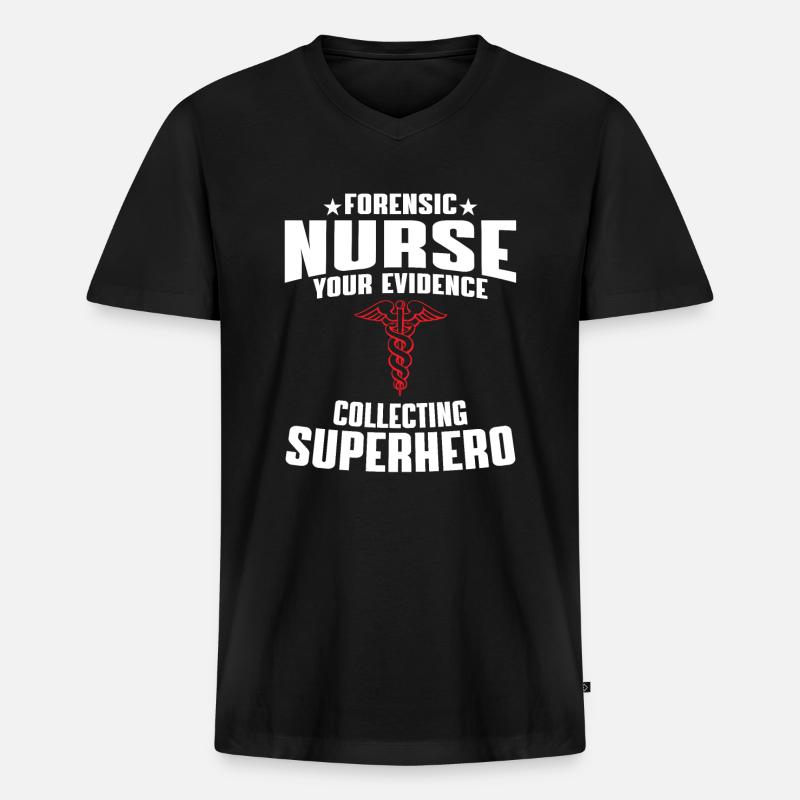 Forensische Krankenschwester Geschenk - Männer Premium Bio T-Shirt mit V-Ausschnitt - Schwarz