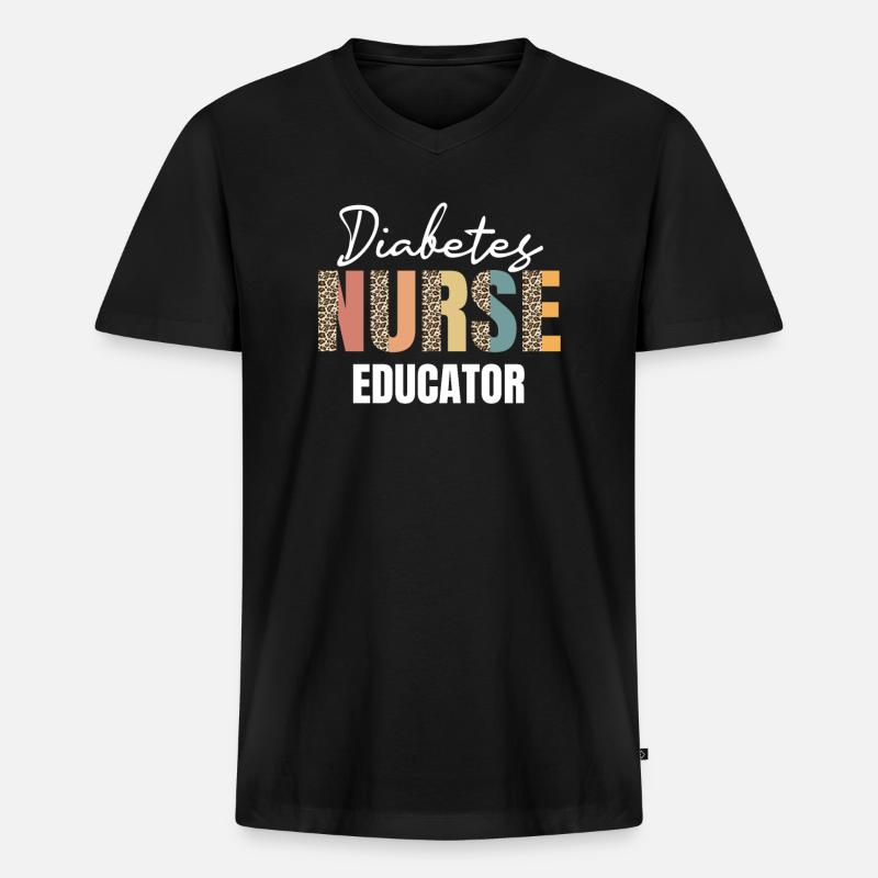 Diabetes Krankenschwester Geschenkidee - Männer Premium Bio T-Shirt mit V-Ausschnitt - Schwarz