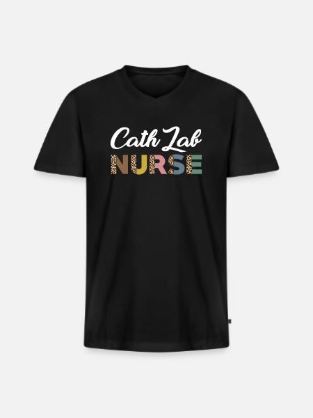 Süsses Design Der Katheterlaborschwester - Männer Premium Bio T-Shirt mit V-Ausschnitt - Schwarz