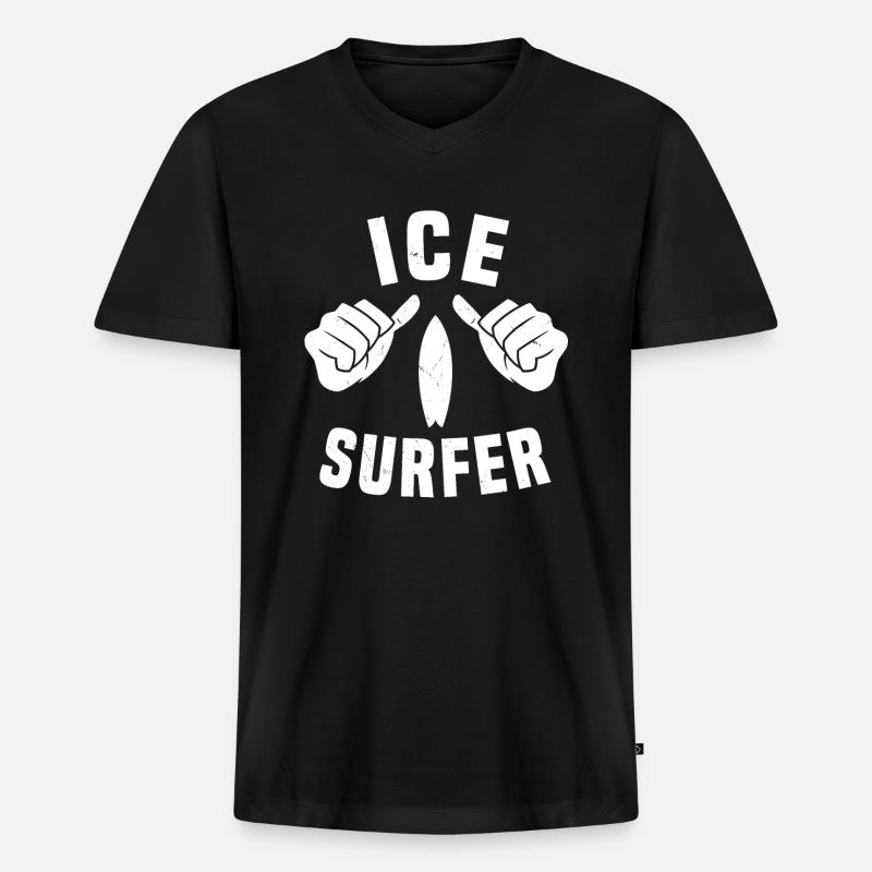 Eissurfer - Männer Premium Bio T-Shirt mit V-Ausschnitt - Schwarz