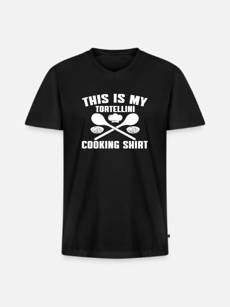 Tortellini Chef's Shirt - Men's Premium Organic T-shirt with V-neck - black