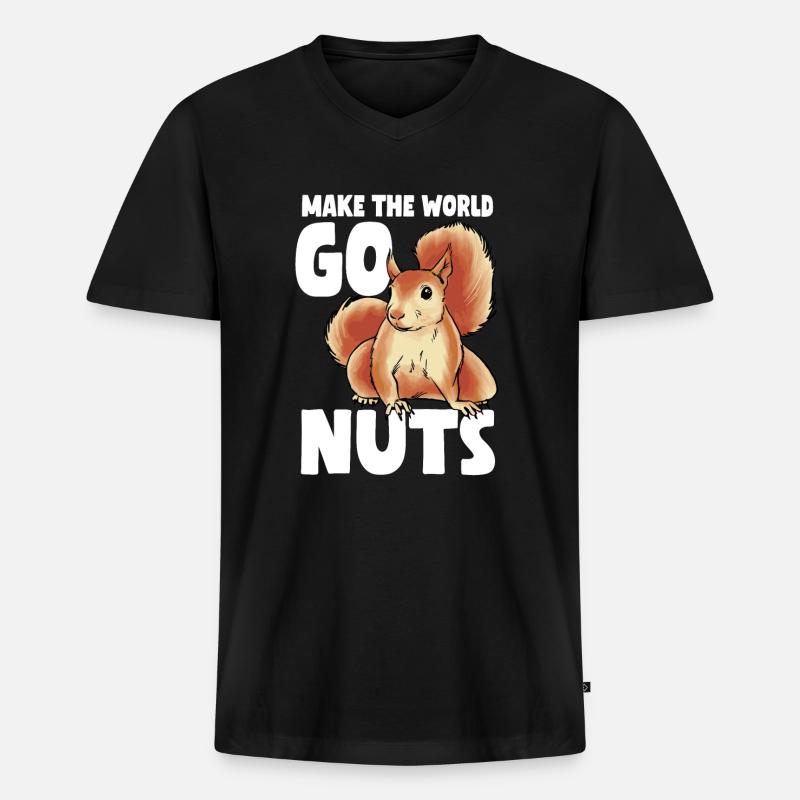 Eichhörnchen - Männer Premium Bio T-Shirt mit V-Ausschnitt - Schwarz