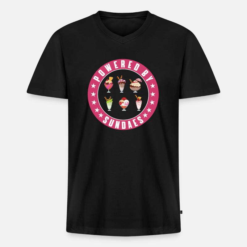 Angetrieben Von Eisbechern - Männer Premium Bio T-Shirt mit V-Ausschnitt - Schwarz