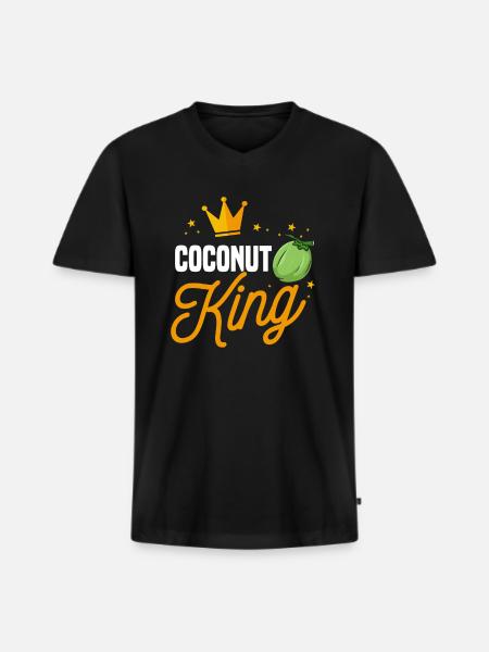 Coconut King - Men's Premium Organic T-shirt with V-neck - black