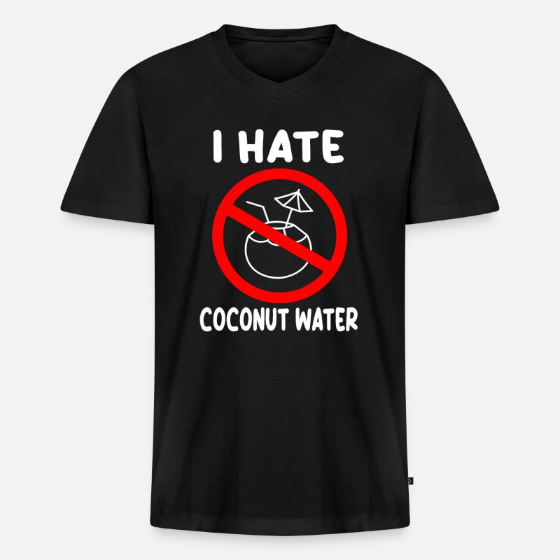 Ich Hasse Kokosnusswasser - Männer Premium Bio T-Shirt mit V-Ausschnitt - Schwarz