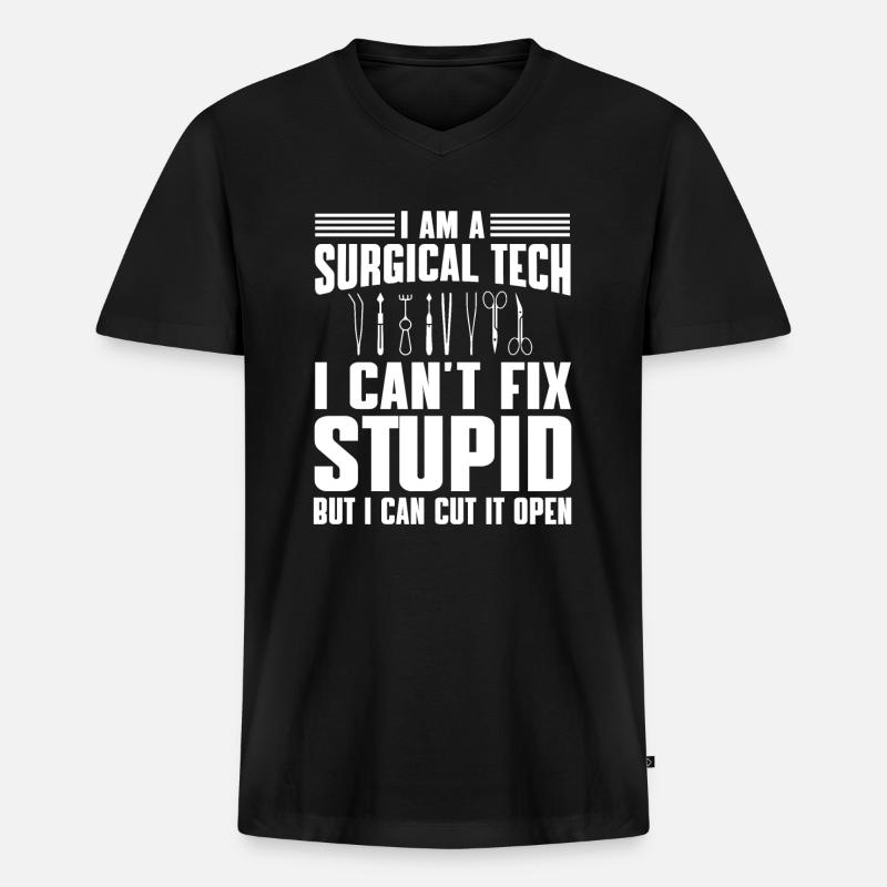 chiChirurgisch-technischer Assistent Humor - Männer Premium Bio T-Shirt mit V-Ausschnitt - Schwarz