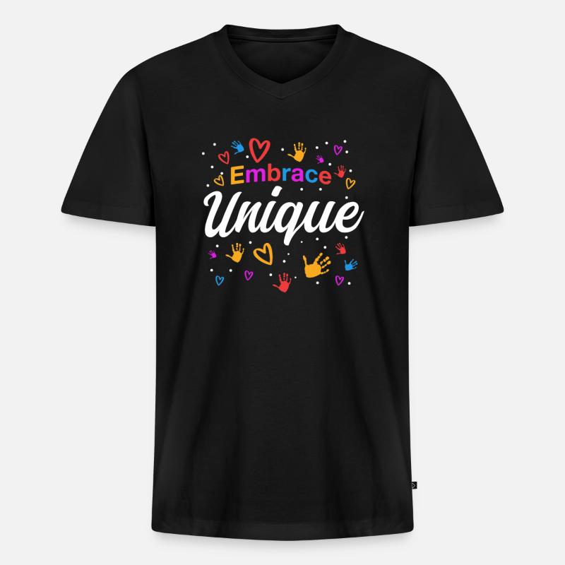 Autismus Geschenkidee - Männer Premium Bio T-Shirt mit V-Ausschnitt - Schwarz