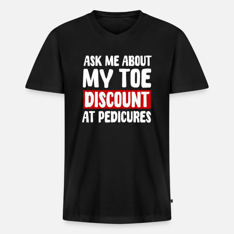 SelbsZehenamputation Humor - Männer Premium Bio T-Shirt mit V-Ausschnitt - Schwarz