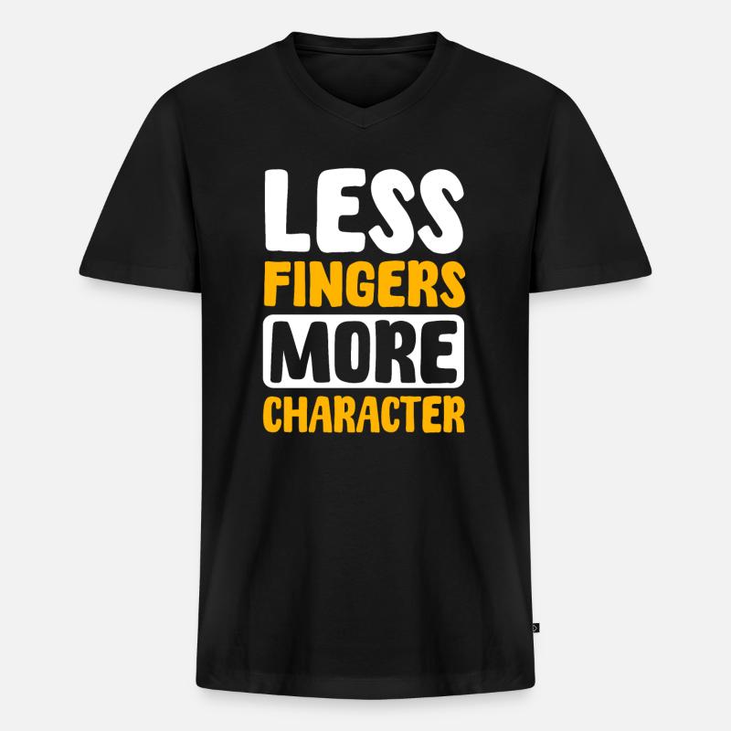 Fingeramputierte - Männer Premium Bio T-Shirt mit V-Ausschnitt - Schwarz