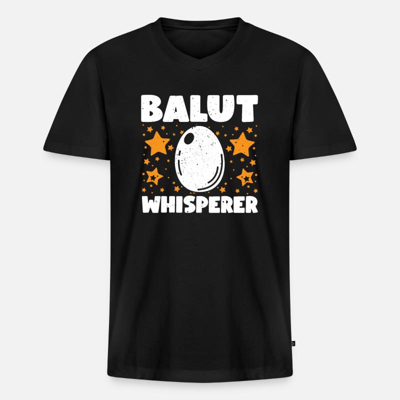 Balut Flüsterer - Männer Premium Bio T-Shirt mit V-Ausschnitt - Schwarz