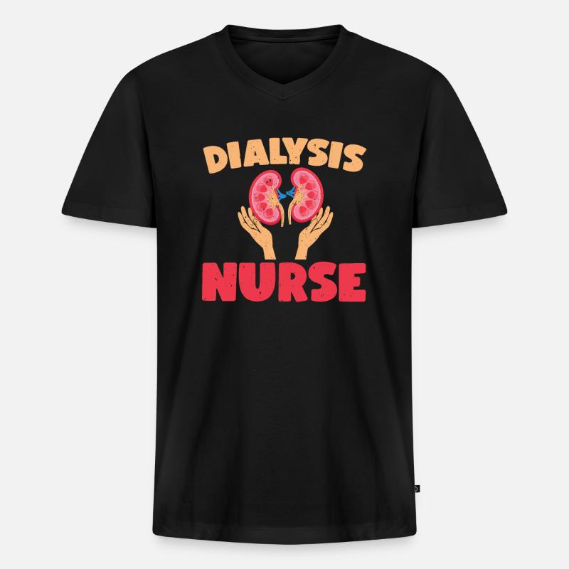 Dialysekrankenschwester - Männer Premium Bio T-Shirt mit V-Ausschnitt - Schwarz