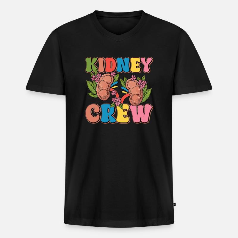 Dialyse-crew - Männer Premium Bio T-Shirt mit V-Ausschnitt - Schwarz