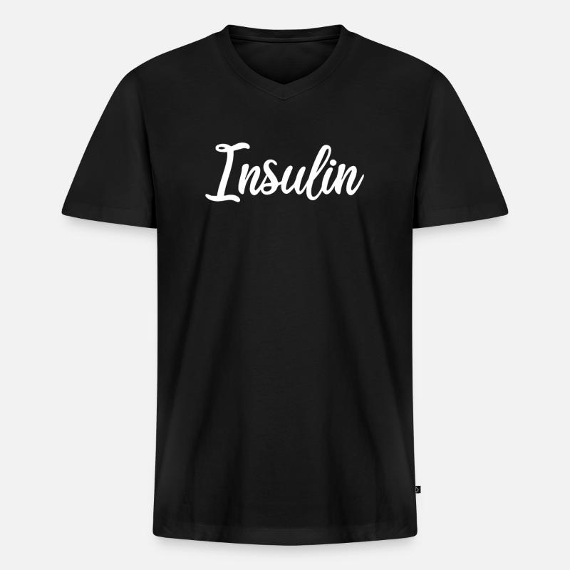 Insulin - Männer Premium Bio T-Shirt mit V-Ausschnitt - Schwarz