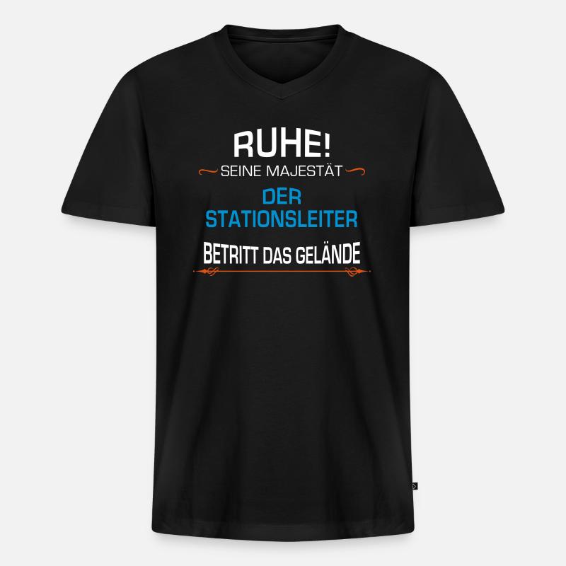 Stationsleiter Beruf - Männer Premium Bio T-Shirt mit V-Ausschnitt - Schwarz