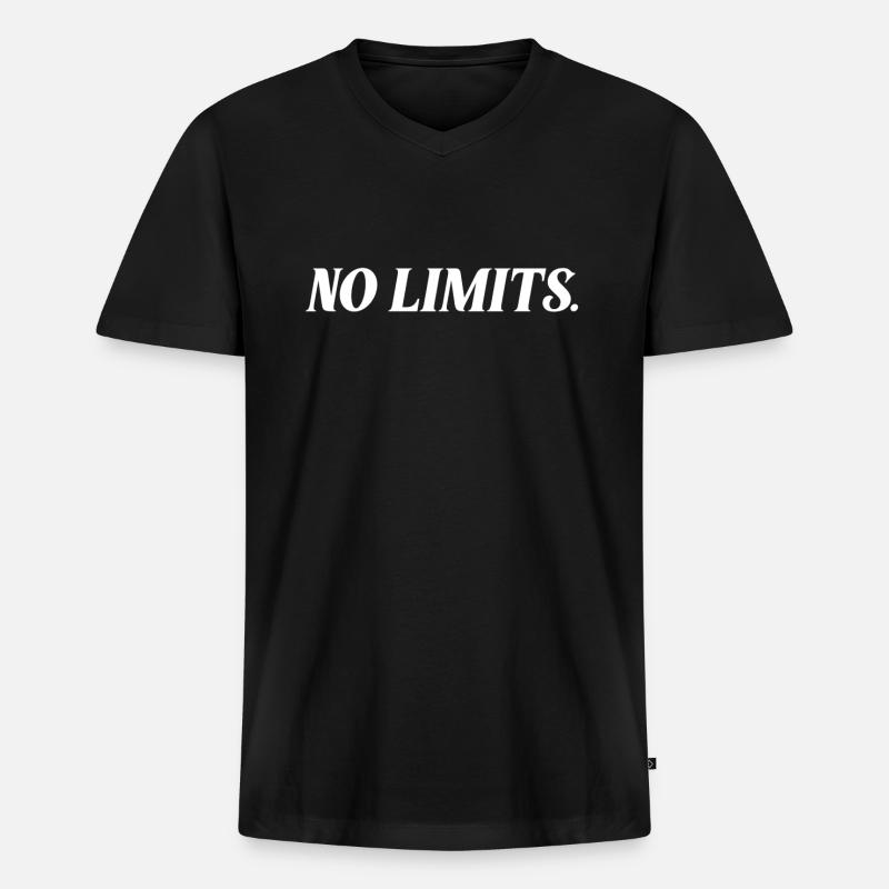 No Limits Spruch - Männer Premium Bio T-Shirt mit V-Ausschnitt - Schwarz