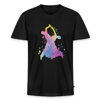 Viennese Waltz Ballroom Dances - Men's Premium Organic T-shirt with V-neck - black - Front - Nico (187cm)