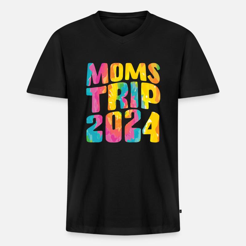 Moms Trip 2024 - Männer Premium Bio T-Shirt mit V-Ausschnitt - Schwarz