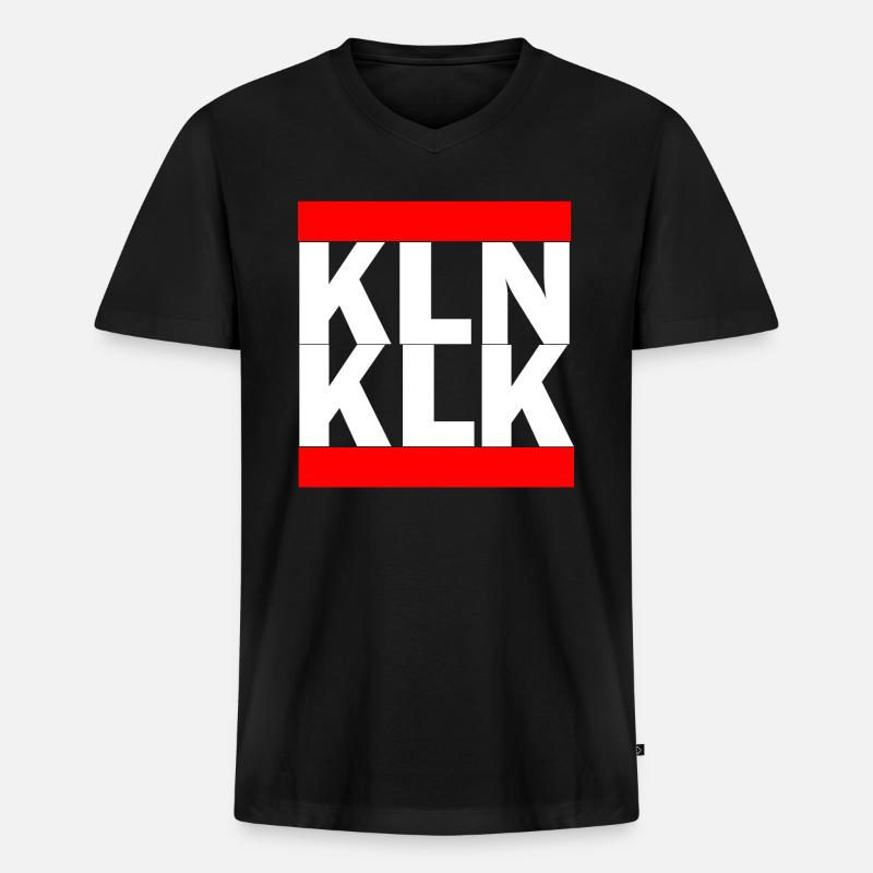 Köln Kalk Cologne - Männer Premium Bio T-Shirt mit V-Ausschnitt - Schwarz