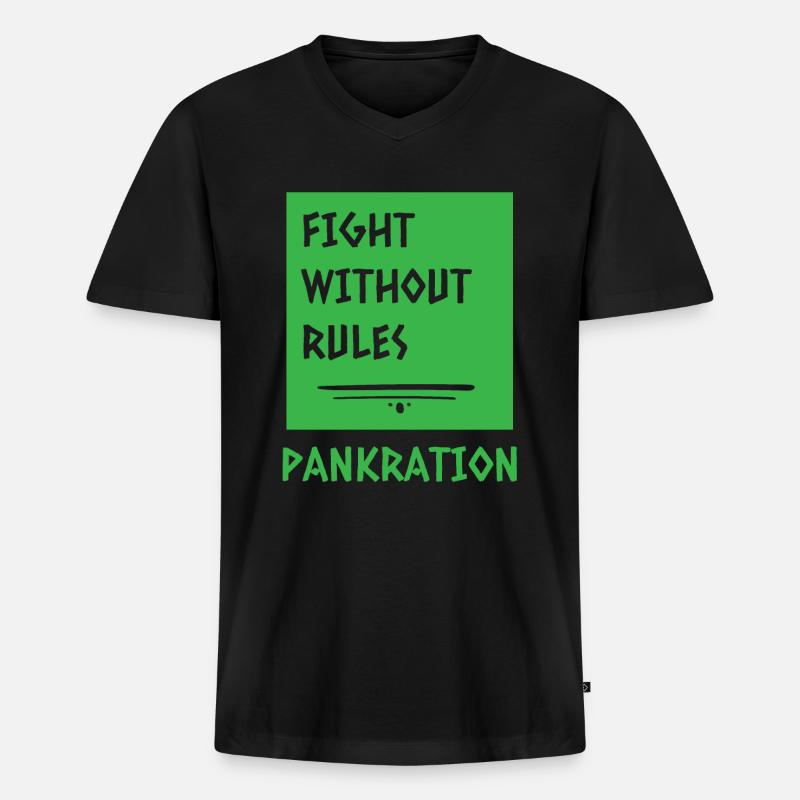 Kampf ohne Regeln Pankration - Männer Premium Bio T-Shirt mit V-Ausschnitt - Schwarz
