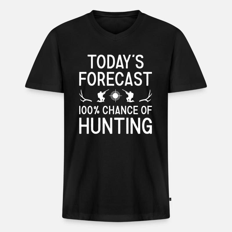 Hunter Today's Forecast Hunting - Männer Premium Bio T-Shirt mit V-Ausschnitt - Schwarz