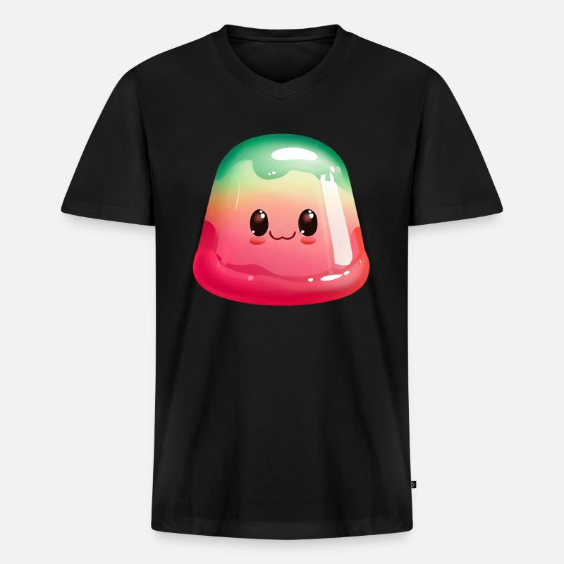 WACKELPUDDING - Männer Premium Bio T-Shirt mit V-Ausschnitt - Schwarz