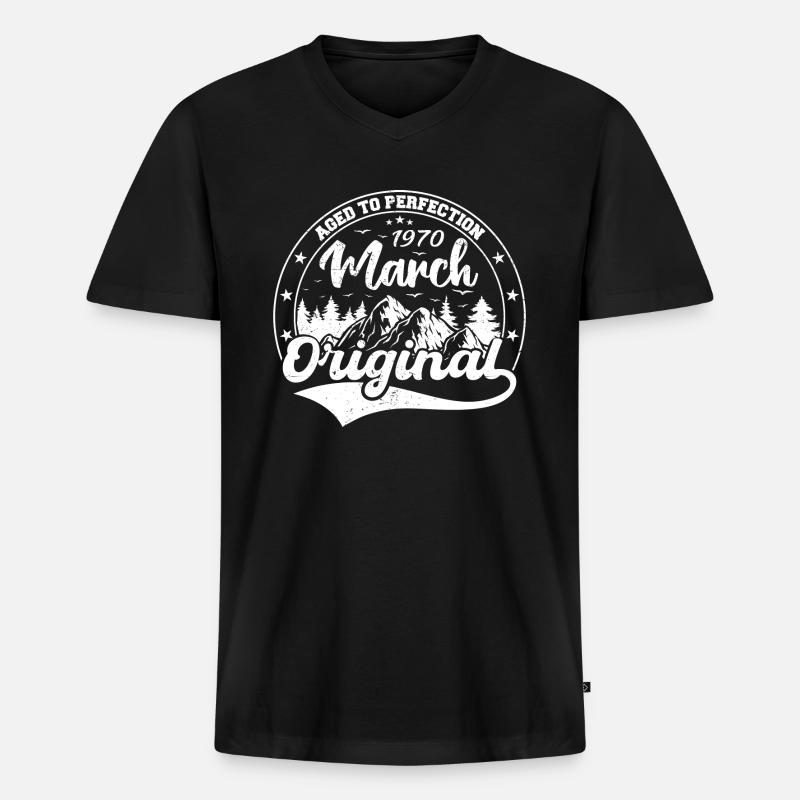 12 - Männer Premium Bio T-Shirt mit V-Ausschnitt - Schwarz