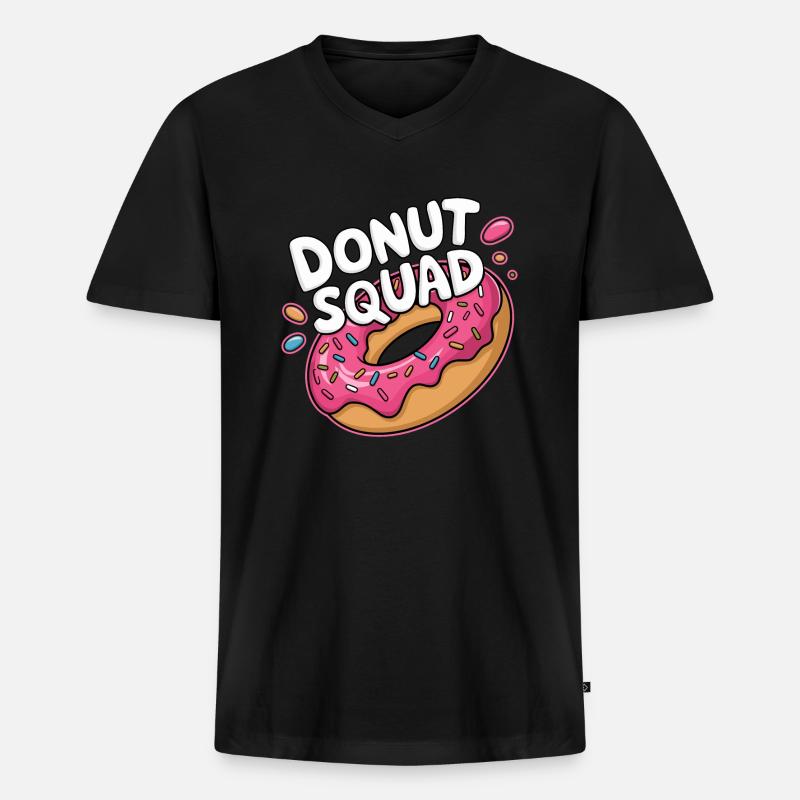 Donut Squad Donuts Doughnut - Männer Premium Bio T-Shirt mit V-Ausschnitt - Schwarz