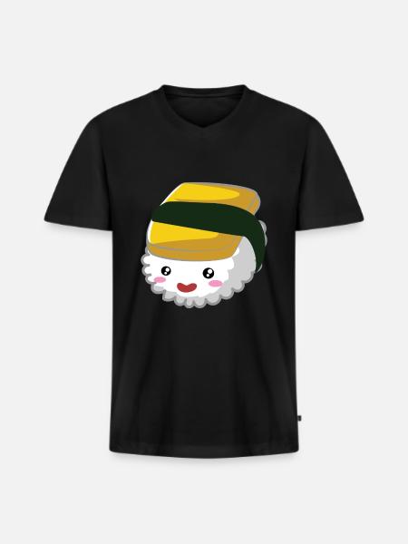 sushi6Zeichenflaeche 1 - Männer Premium Bio T-Shirt mit V-Ausschnitt - Schwarz